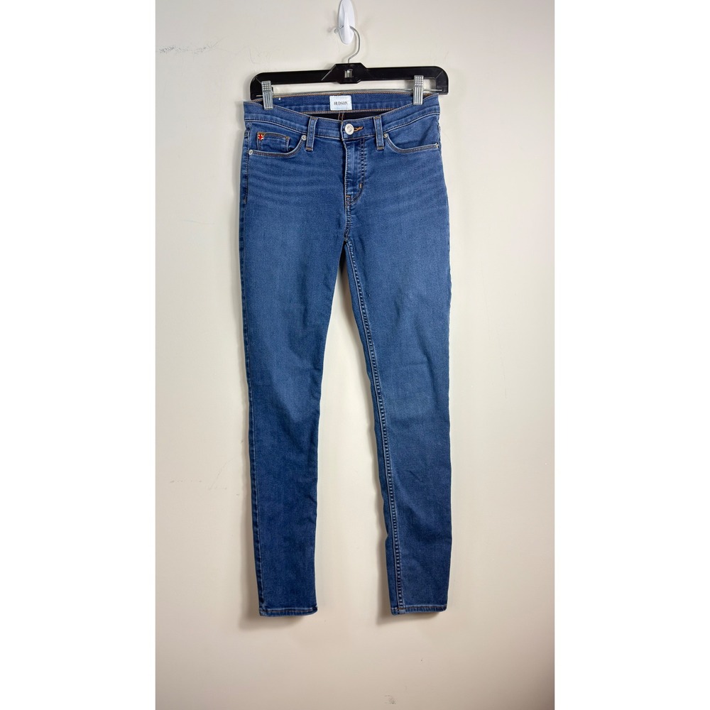 Hudson Natalie Midrise Skinny Ankle Jeans Blue Denim Women Size 25 (2)